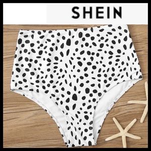 NWOT High Waist Dalmatian Bikini Bottoms